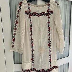 Alice + Olivia White Embroidered Dress